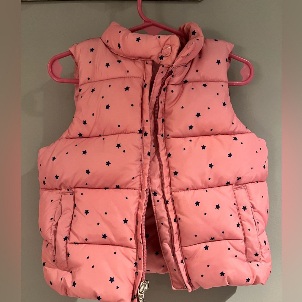Baby gap pink and blue stars puffer vest. Size 2T